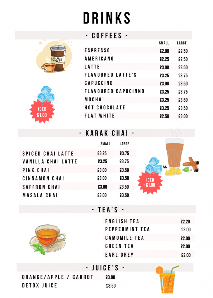 Delight - Cafe and Takeaway, Kenton Road, Harrow, best taste, coffee, iced, chais, karaoke, masala, latte, juices, burgers, hot dogs, omelette, bhurji, spring roll, lollipop, momo's chicken, veg, lamb, full English breakfast, Indian, sandwich, wrap, panini, baguette, patisserie, tea, nuggets, strips, samosa, fries, loaded, masala,